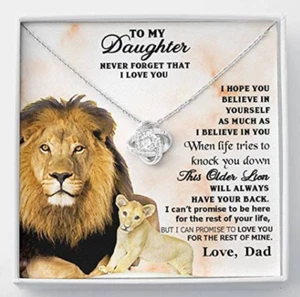 Lion To My Daughter Necklace Special Gift From Dad For Birthday Christmas - Picture 1 of 7