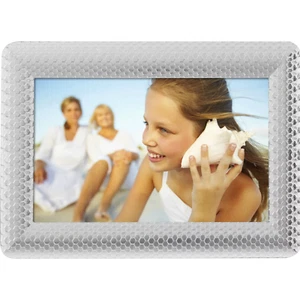 Polaroid 7 in Digital Photo Frame with Decorative Textured Silver Metal Frame - Picture 1 of 14