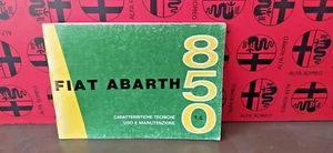 ABARTH 850TC Folleto Uso y Mantenimiento Modelo 63 Usado en Excelente Estado - Imagen 1 de 5