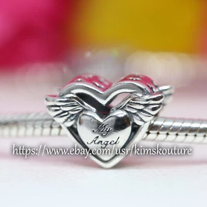 Echt Sterlingsilber Engelsflügel & Mutter Muttertag 799367C00 Perle Charm - Bild 1 von 3
