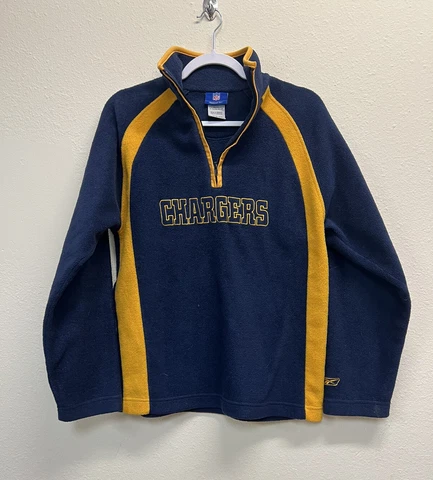 Reebok NFL San Diego Chargers Equipment Youth L (14/16) 1/4 Zip Pullover Fleece Cover