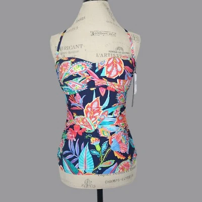 Traje de baño La Blanca azul cachemir top 4 pequeño nuevo con etiquetas Foto 1 de 4