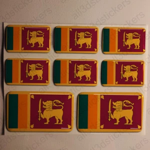 Calcomanía adhesiva de vinilo 3D pegatinas con cúpula de resina bandera de Sri Lanka - Imagen 1 de 1