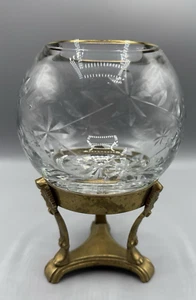"Soportes votivos de latón vintage Park Avenue años 60 cristal y oro 7""" - Imagen 1 de 17