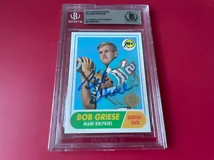 Bob Griese Dolphins 2001 Topps Archives Card Signed Auto Beckett BAS Slabbed - Picture 1 of 2