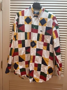 Vintage 90er Nordstrom faconnable nautische Flagge Patchwork Shirt XLarge - Bild 1 von 8