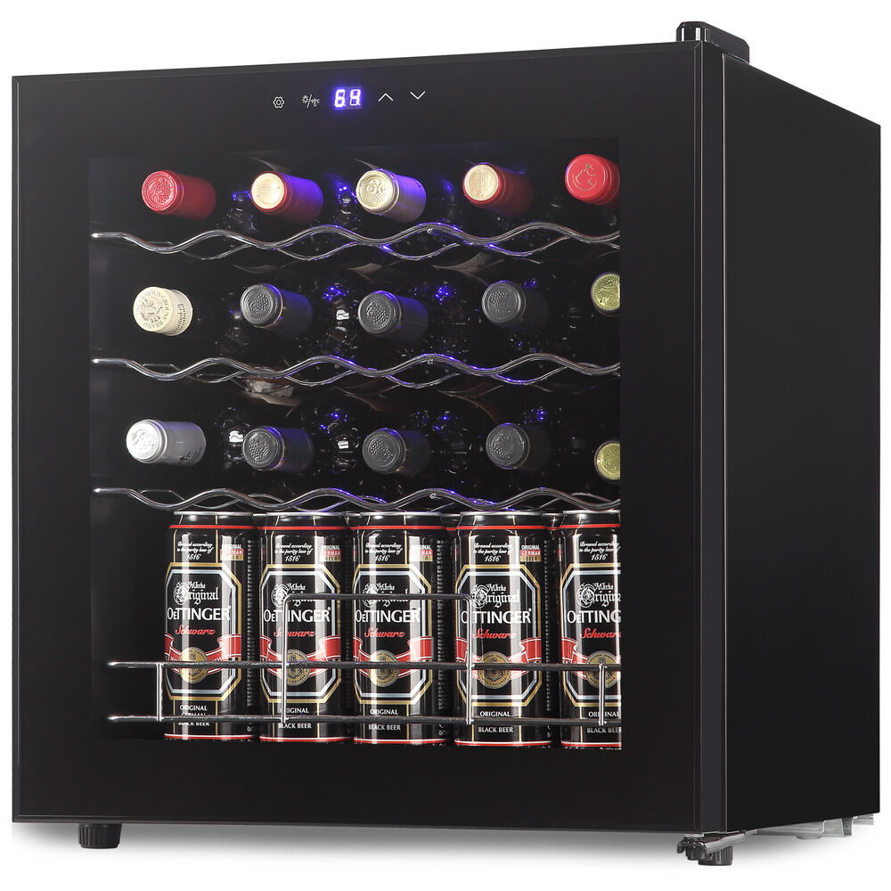 Mini Refrigerator Wine Beer Beverage Soda Fridge Cooler Cabinet Glass Door W/LED