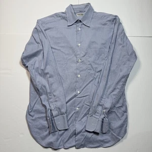 Camisa Giorgio Armani Le Collezioni Para Hombre Grande 15.5 39 Azul Rayas Botón Delantero - Imagen 1 de 6