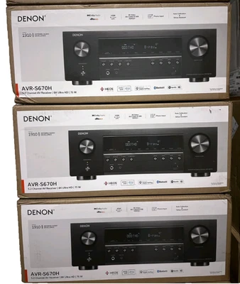 Denon AVR-S670H 75W 5.2-Channel 8K HDMI Network AV Receiver with HEOS - Black - Image 1 of 2