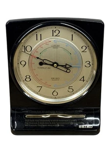Vintage SEIKO - QQZ018K - Mantel Desk Clock Temperature Humidity Comfort Index - Picture 1 of 6