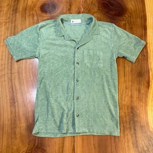 Camisa Laguna Para Hombre Pequeña Tela Terry Estilo Años 70 Abotonada Retro S/S G4-27 - Imagen 1 de 5
