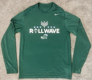 Tulane Green Wave Nike Nike Tee Long Sleeve Shirt Men's Green Used - Picture 1 of 8