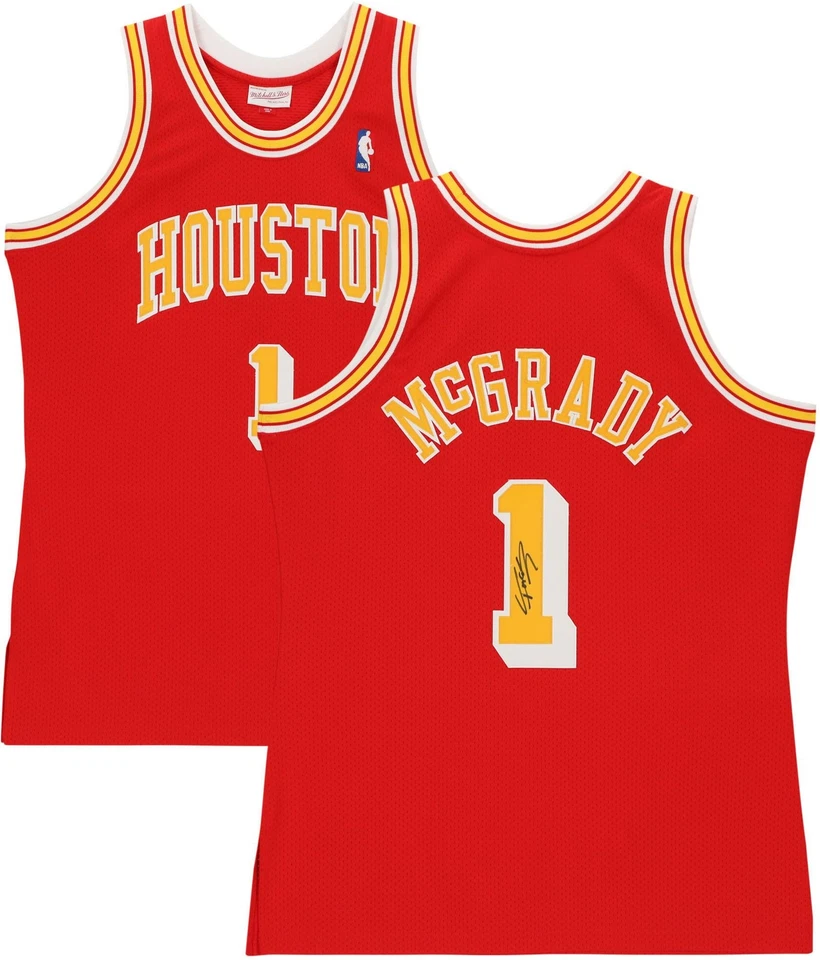 Camiseta deportiva Mitchell & Ness roja autografiada por Tracy McGrady Houston Rockets auténtica Foto 1 de 4