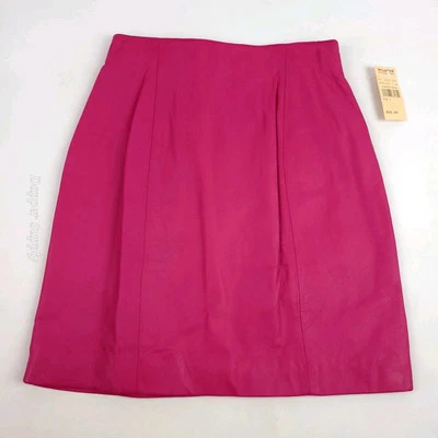 Wilson's The Leather Experts Size 6 Pink Leather Skirt New - Image 1 of 4