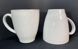2 Urban Loft Liam  15 0z Mugs Stoneware White Gray Speckled - Picture 1 of 11