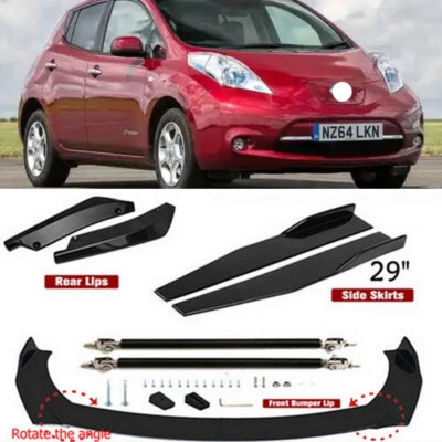 Front Bumper Lip Chin Spoiler Splitter Side Skirt Rear Rod For Nissan LEAF 11-23 Foto 1 de 4