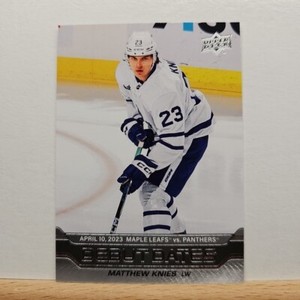 2023-24 Upper Deck Series 1 Hockey Matthew Knies Debut Dates card # DD-18