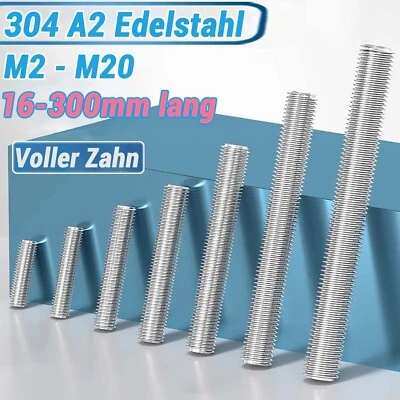 GOOBETTER Gewindestange M2-M20 Edelstahl DIN 975 976 V2A Gewindestangen DIN975 VA A2