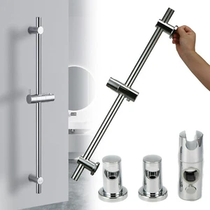 Verstellbar Duschstange Brausestange Edelstahl Wandstange mit Duschkopfhalter - Bild 1 von 12