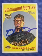 2008 Topps Heritage Emmanuel Burriss #589 Auto Signed Autograph Giants 