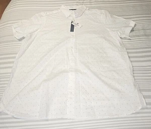 Perry Ellis Men's White Dots Shirt 2X - Picture 1 of 8