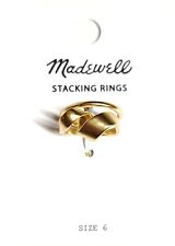 Madewell Twisted Ribbon Statement Ring Set Size 6 Vintage Gold Plated Brass NWT