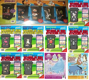 WHEELIE BIN, WALL STICKERS SCOOBY LOONEY TUNES DISNEY MARVEL HEROES WINNIE POOH - Picture 1 of 24