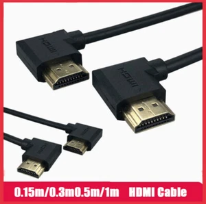 Premium HDMI Cable Left / Right Angle High Speed Lead 0.15/0.3/0.5/1m - Picture 1 of 13