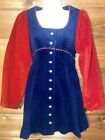 Patricia Fair Vintage Navy Velour Dress 