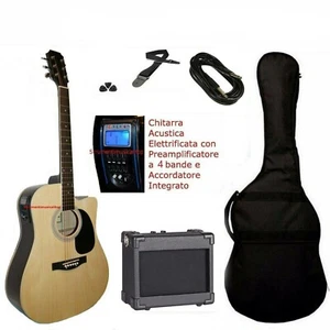 Chitarra Acustica Elettrificata Amplificata + Amplificatore e accessori - Foto 1 di 1