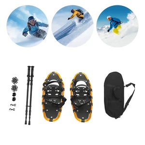 Raquetas de nieve de 25 pulgadas con bastones de trekking ajustables de 3 secciones talla 35-45EUR - Imagen 1 de 16