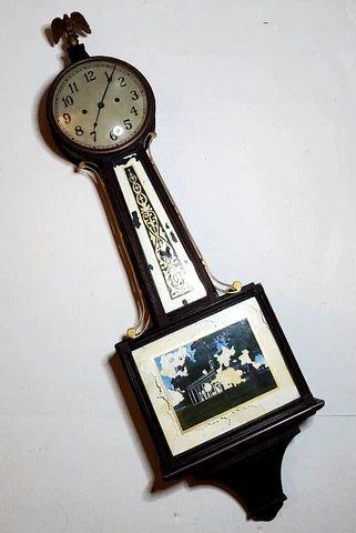 New Haven Clock Company XL Banjo Wall Clock Willard Model Giant Sized Victorian Cover