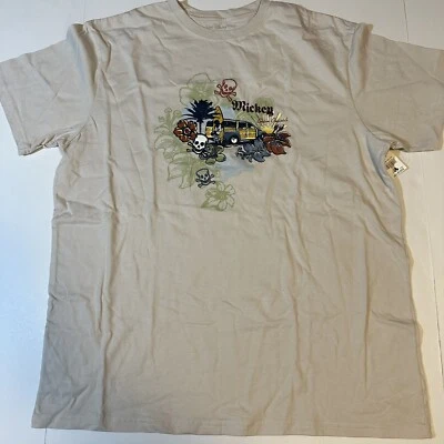 Camiseta Walt Disney World Mickey Original Personalizada Bordada Coche Surf Calavera Nueva con Etiquetas Foto 1 de 4