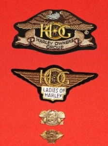 JUEGO DE PARCHES Y PRENDEDORES HARLEY DAVIDSON HOG DAMAS OF HARLEY EXCELENTE ESTADO - Imagen 1 de 5