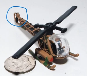 Small Micro Machine Bell 47-D Helicopter in Camouflage as seen on M*A*S*H - Picture 1 of 4