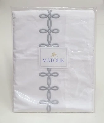 Matouk Gordian Knot Standard Pillow Sham Silver Cotton Percale - Image 1 of 4