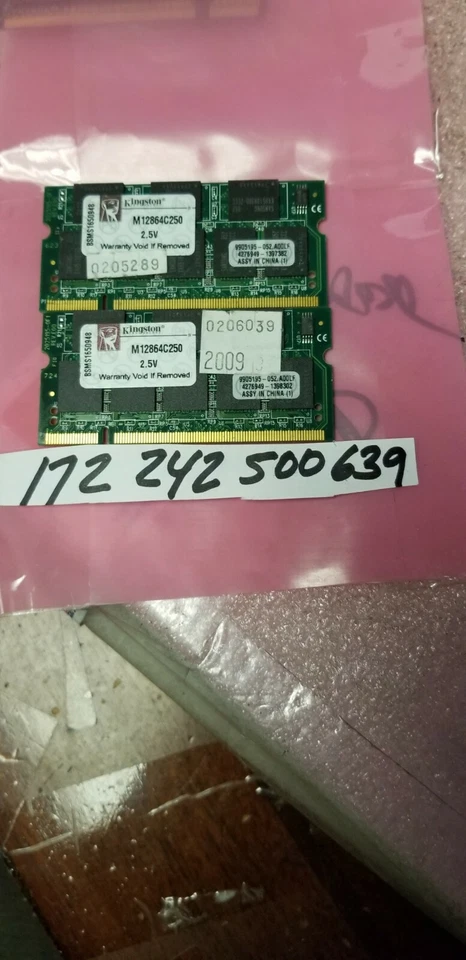 2GB KIT 2X 1GB DDR1 2.5VOLT DDR PC2700 333 200PIN NON-ECC 16CHIPS DOUBLE SIDED - Image 1 of 1