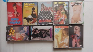 LOT DE 9 K7 CASSETTE AUDIO ROCK ET AUTRE POCHETTE EROTIQUE SEXY VINTAGE - Picture 1 of 2