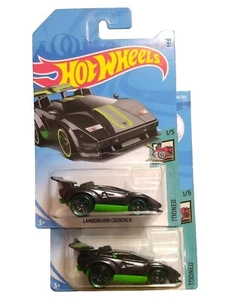 2018 Hot Wheels #181 Tooned 1/5 LAMBORGHINI COUNTACH Black/Green w/Black Pr5 Sp - Picture 1 of 14