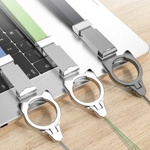 Liquid Silicone Phone Lanyard with Detachable Metal Rings Stand for Smartphones - Photo 1 sur 12