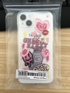 Cartoon Grafik Durchsichtig Handyhülle iPhone 14 Plus Groovy Chic Stay Cool - Bild 1 von 3