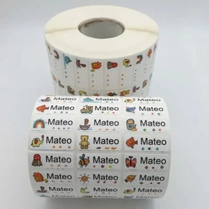120 pegatinas con nombre personalizadas para niños etiquetas impermeables útiles escolares loncheras - Imagen 1 de 16