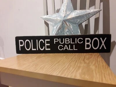 Dr who sign police public call box vintage gift kids room tardis wooden sign  - Image 1 of 4