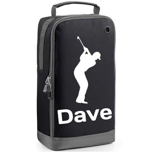 Golf Shoe Bag Personalised with Name & Golfer Design Custom Golfing Gift for Him - Picture 1 of 21