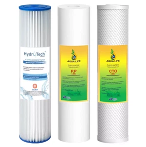3 Stages 20" x 4.5" Big Blue Whole House Water Filter Replacement Pack - Picture 1 of 8