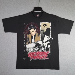 Vintage Elvis Presley Show T Shirt Rockin' Tonight Music Rock Tee Black Size L - Picture 1 of 8