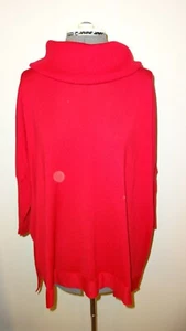 Eileen Fisher M or L Red Fine Merino Cowl Neck Sweater Oversize Excellent - Picture 1 of 10
