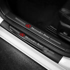4PCS New Carbon Fiber Car Door Plate Sill Scuff Cover Sticker for Mercedes Benz