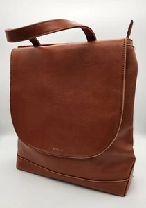 MATT & NAT Aaron Brown Vegan Faux Leather Convertible Laptop Backpack Purse - Picture 1 of 14