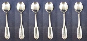 SET OF SIX - Oneida Silverplate SILVER SHELL Large Round Soup Spoons COMMUNITY - Picture 1 of 3